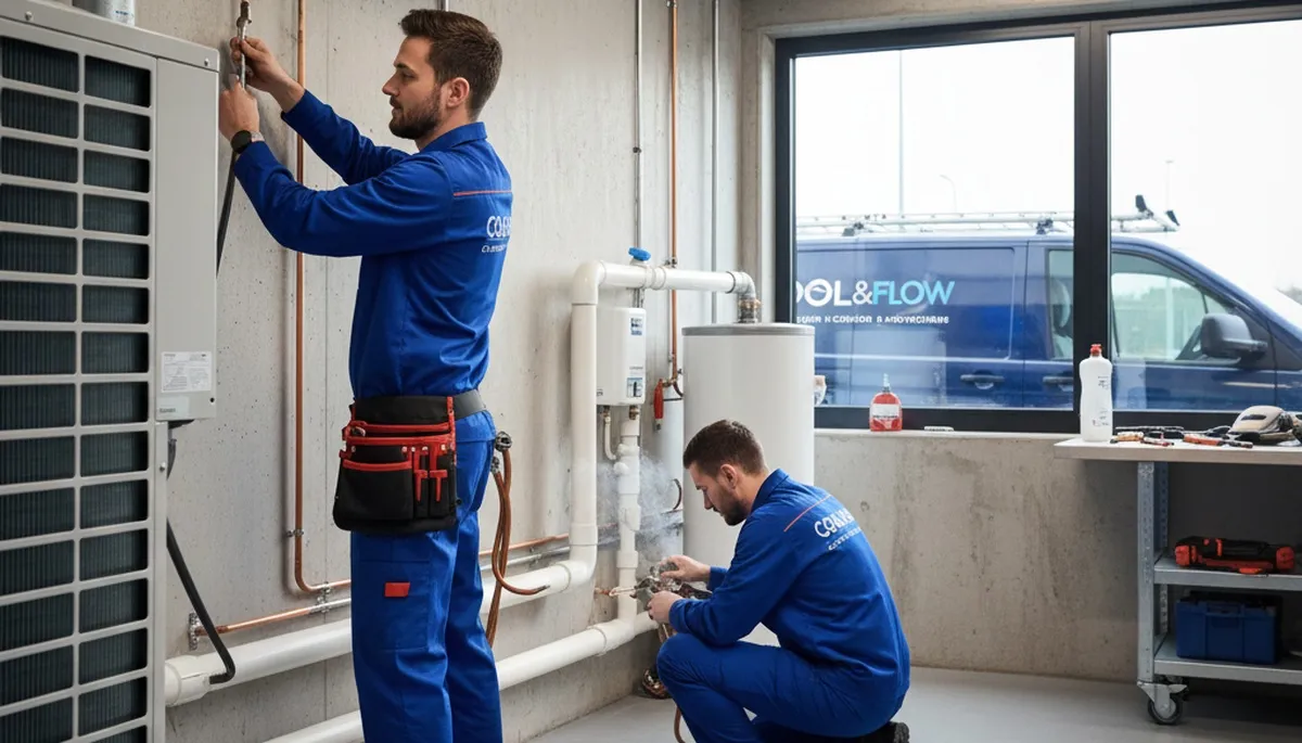 Professional plumbing repair technician fixing pipes in Raleigh, NC for Five Star Cooling services